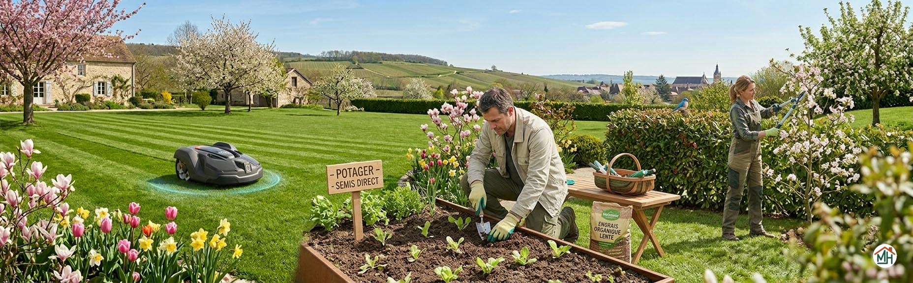 Entretien des espaces verts en avril