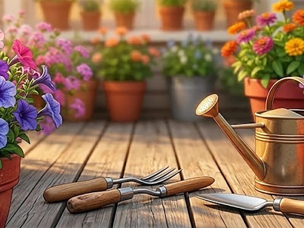 Jardin fleuri de pétunias 2026