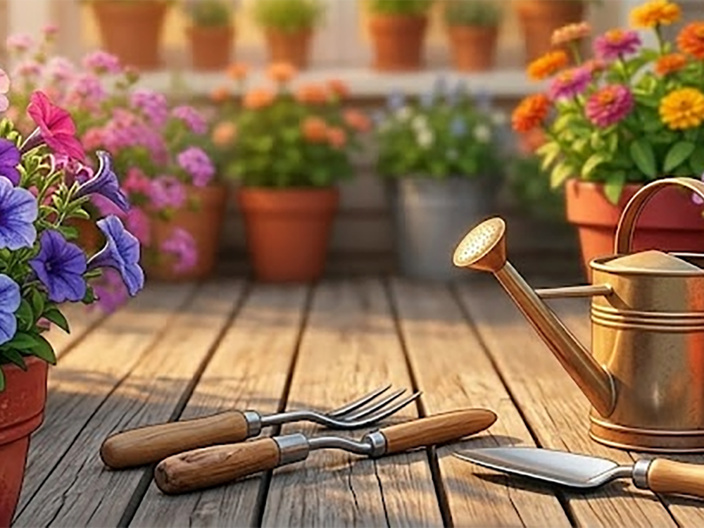 Jardin fleuri de pétunias 2026