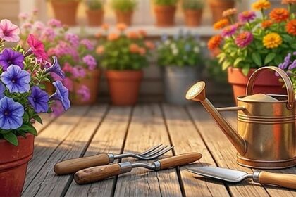 Jardin fleuri de pétunias 2026