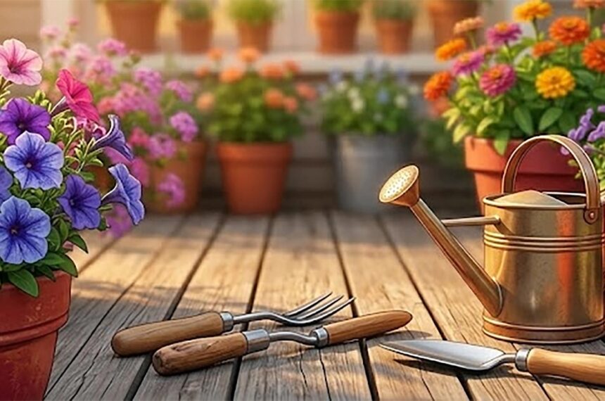 Jardin fleuri de pétunias 2026