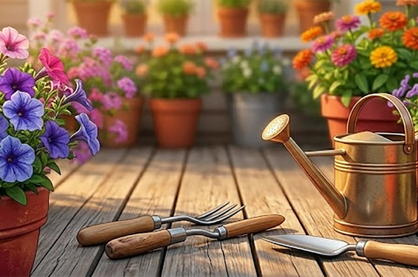 Jardin fleuri de pétunias 2026