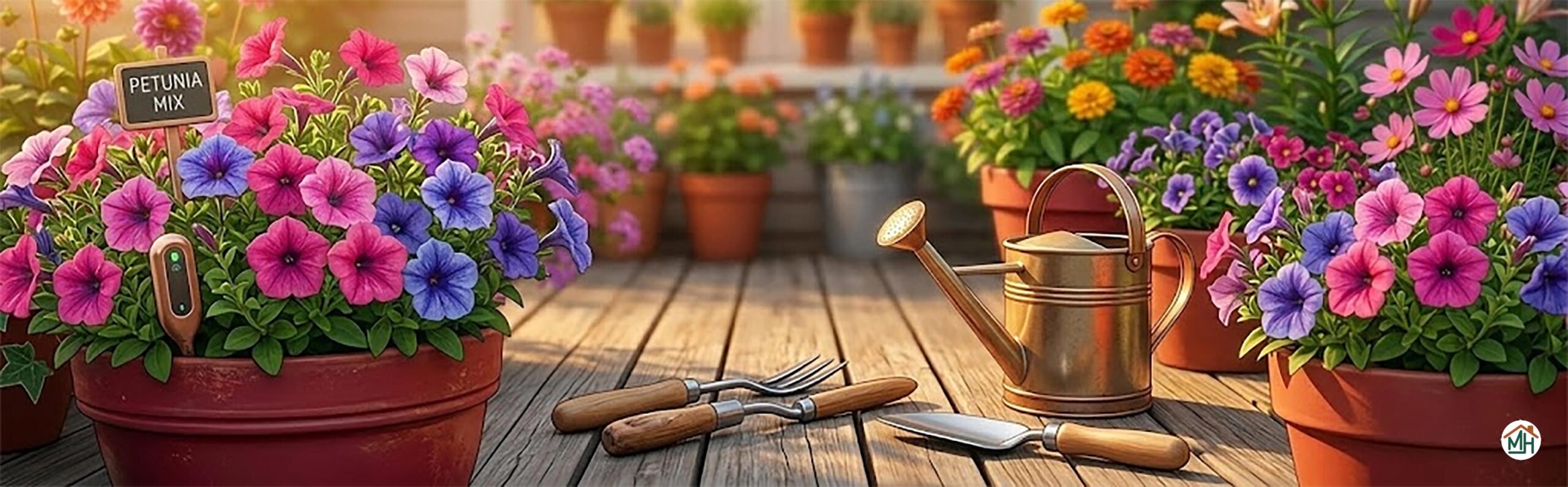 Jardin fleuri de pétunias 2026