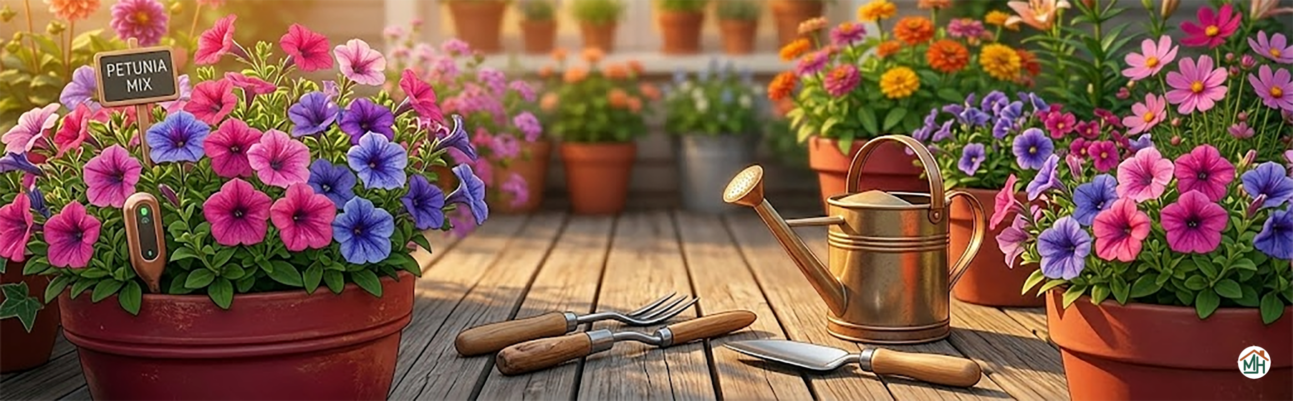 Jardin fleuri de pétunias 2026