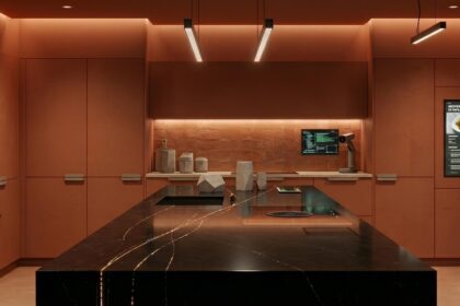 Cuisine moderne et hightech style terracotta