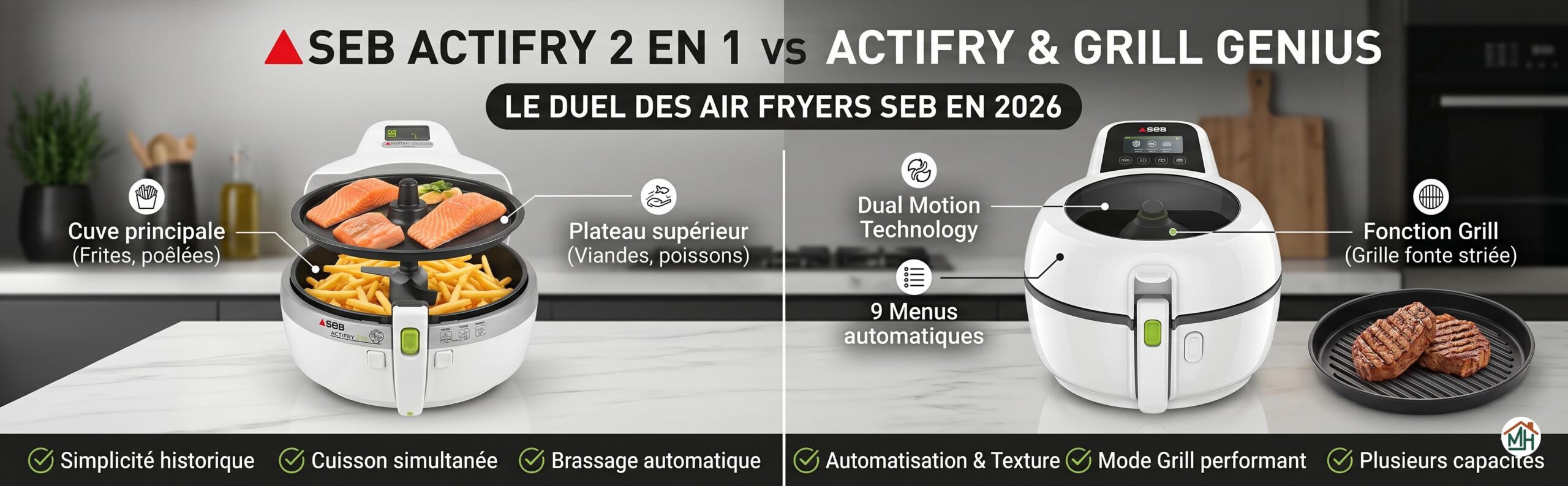 Test SEB Actifry 2 en 1 vs Actifry Genius 2026