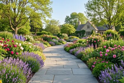 Allee de jardin en paves modernes