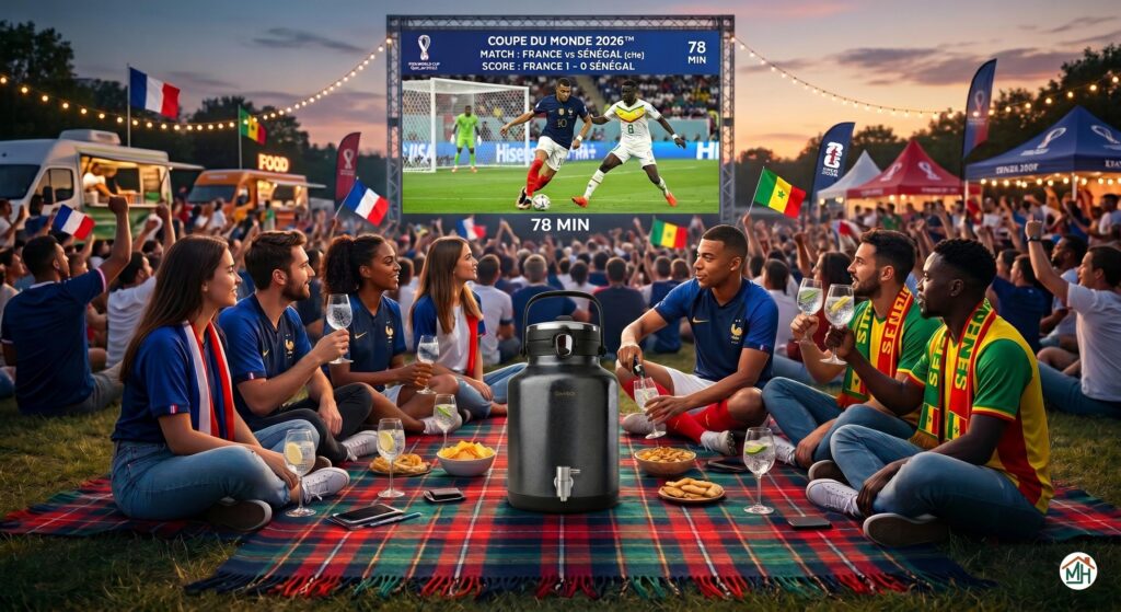 Fontaine isotherme Qwetch nouveauté 2026 idéale pour vos boisson fraîches en fan-zone