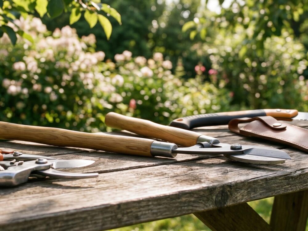 assortiment outils de jardinage professionnels