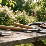 assortiment outils de jardinage professionnels