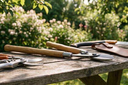 assortiment outils de jardinage professionnels