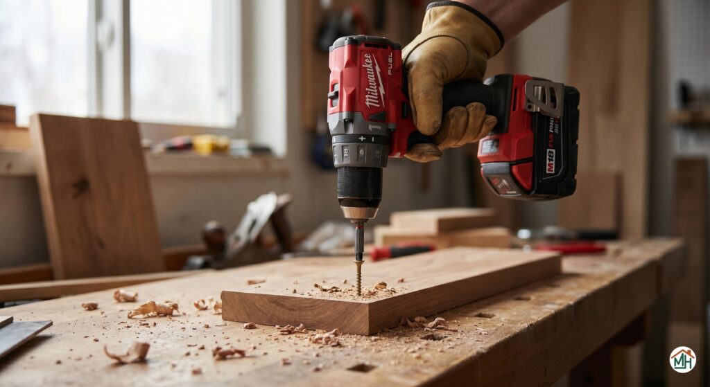 Utilisation d'une perceuse visseuse Milwaukee M18 Fuel