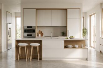 Cuisine ouverte moderne et lumineuse