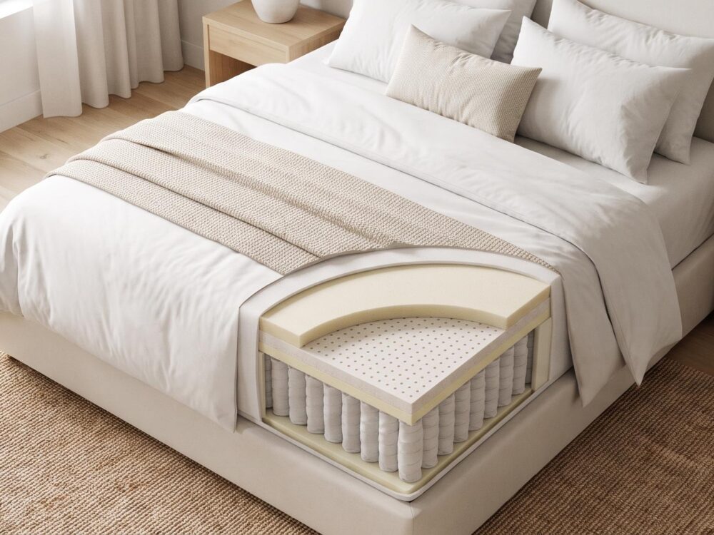 Matelas en latex ressorts et mémoire de forme