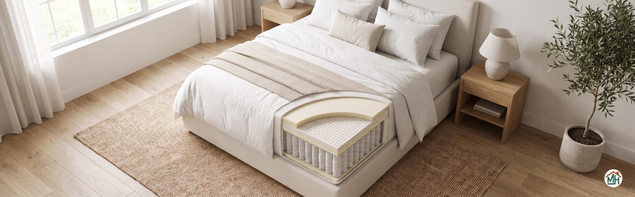Matelas en latex ressorts et mémoire de forme