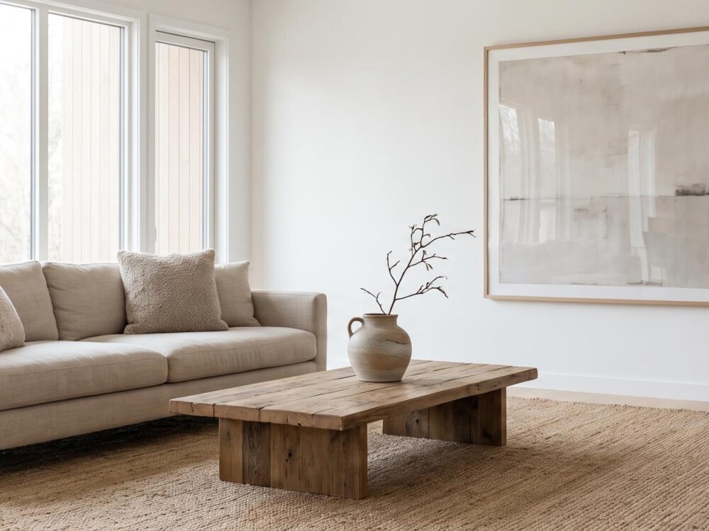 Salon minimaliste chic et lumineux