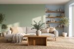Salon moderne aux murs peints en couleurs tendance été