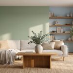 Salon moderne aux murs peints en couleurs tendance été