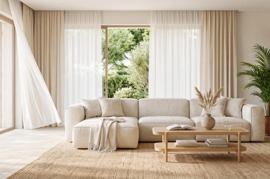 Salon moderne et aéré pour rester frais sans climatisation
