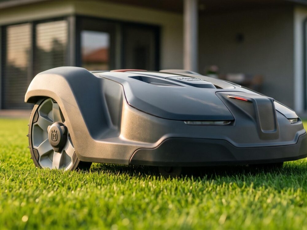 Tondeuse robot 2026 sur une pelouse verte
