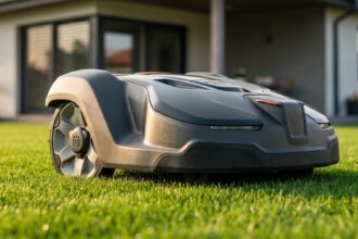 Tondeuse robot 2026 sur une pelouse verte