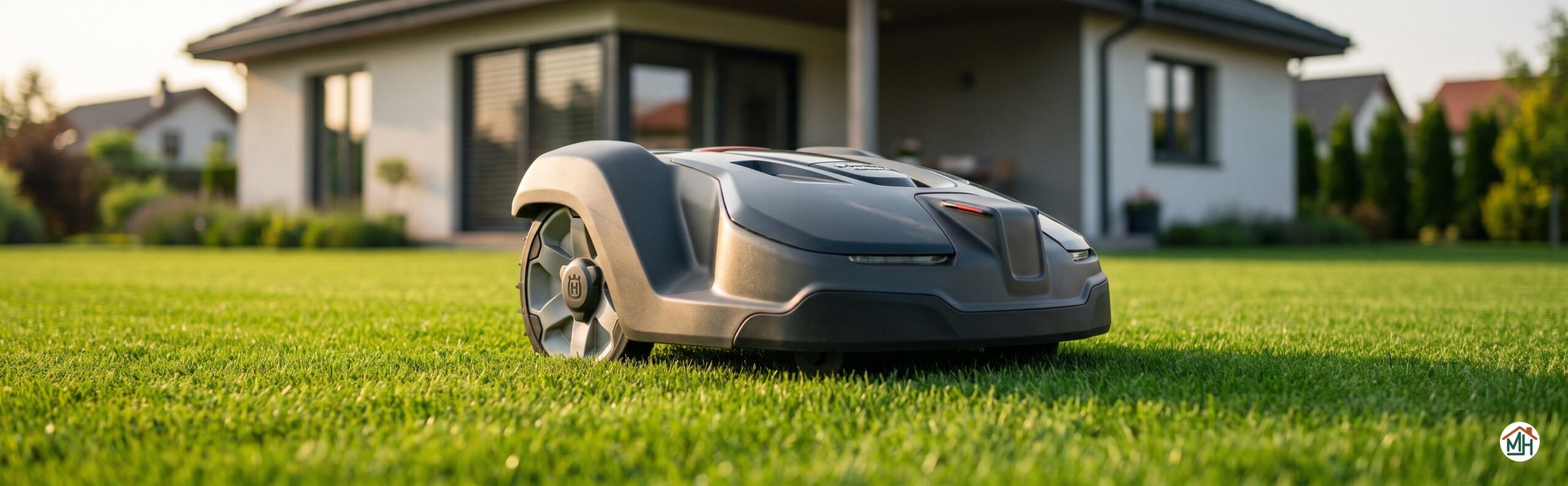 Tondeuse robot 2026 sur une pelouse verte