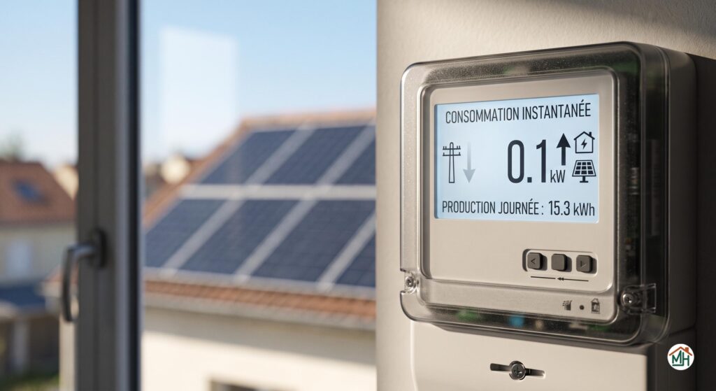 Rentabilité panneaux solaires : compteur intelligent et économies d'énergie réalisées grâce à une installation photovoltaïque en autoconsommation