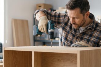 perceuse visseuse pour assembler un meuble en bois