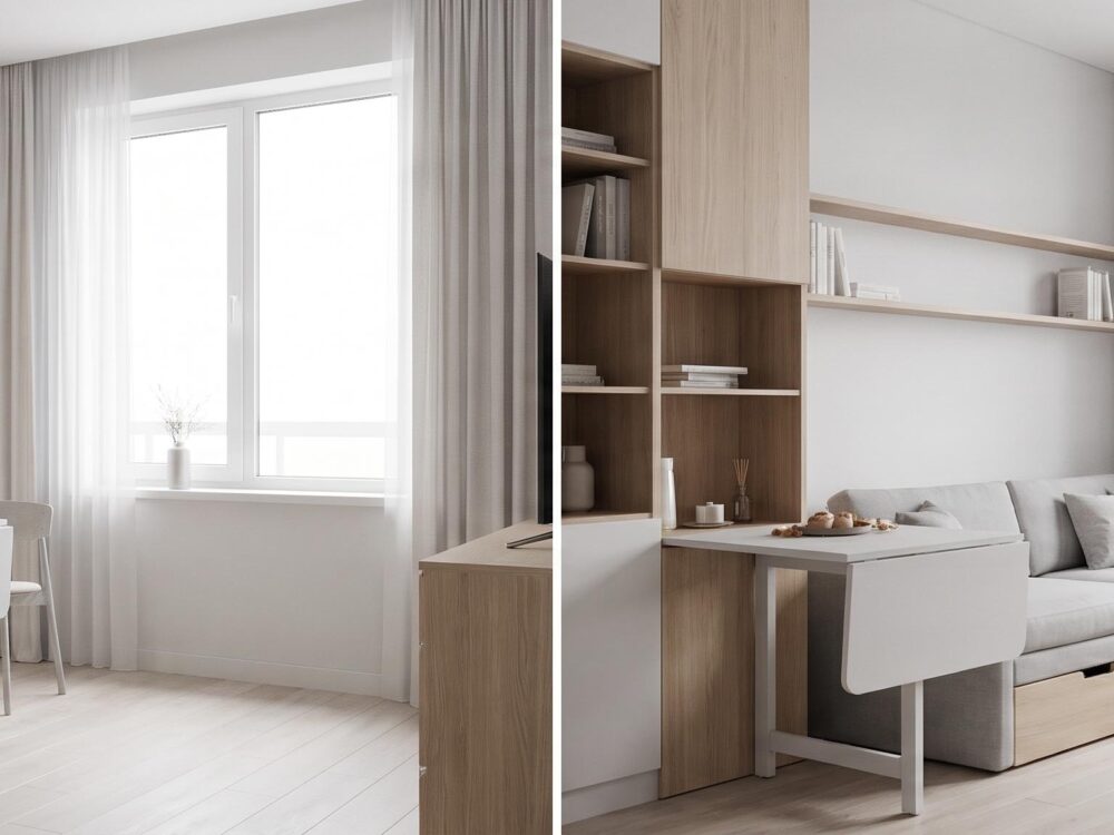 Aménagement astucieux petit studio moderne