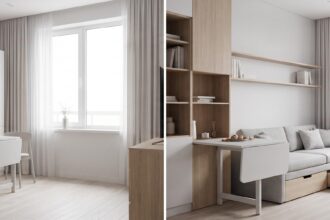 Aménagement astucieux petit studio moderne