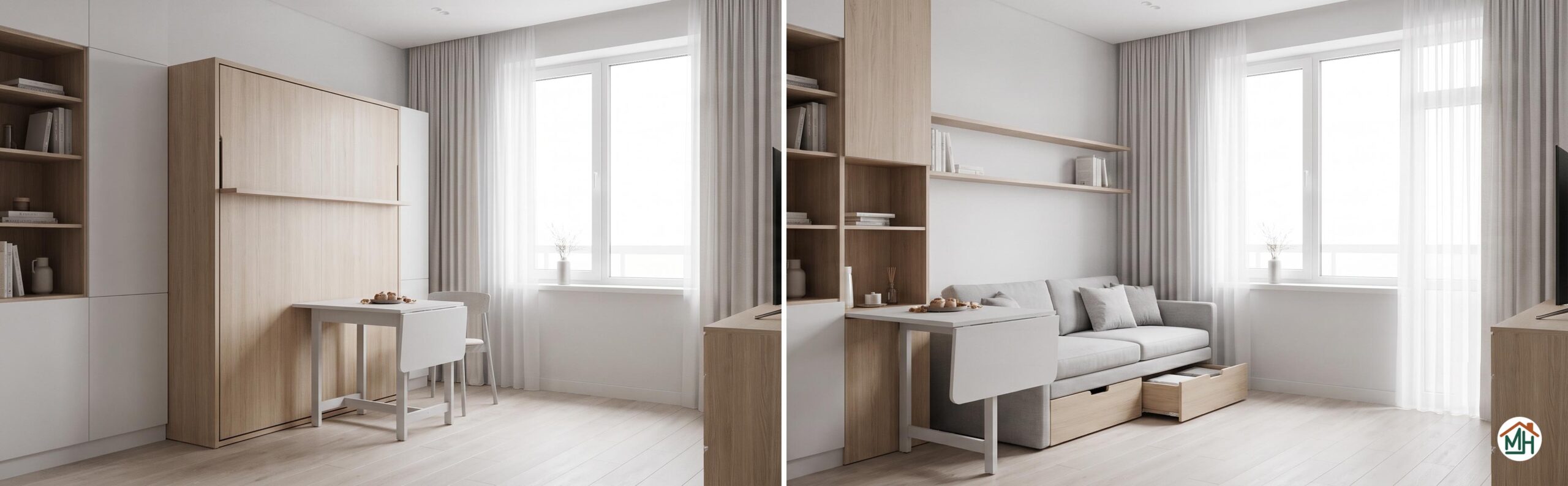 Aménagement astucieux petit studio moderne