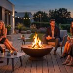 Brasero moderne sur une terrasse design