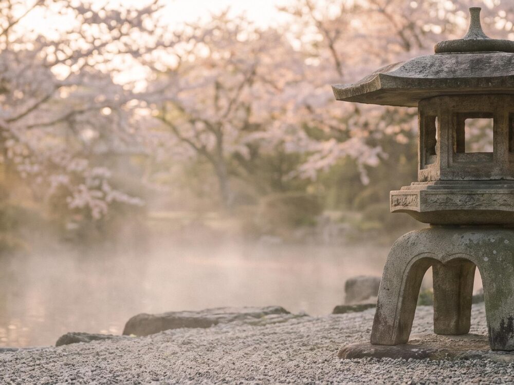 Grande lanterne japonaise en pierre traditionnelle