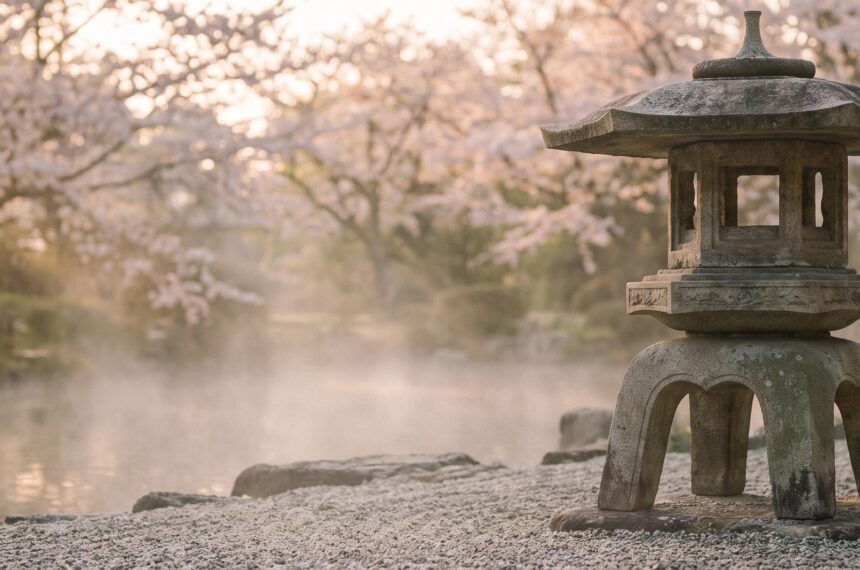 Grande lanterne japonaise en pierre traditionnelle