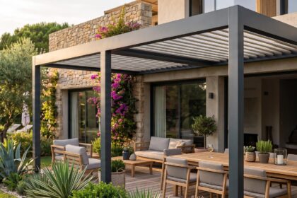 Pergola bioclimatique sur mesure avec lames orientables