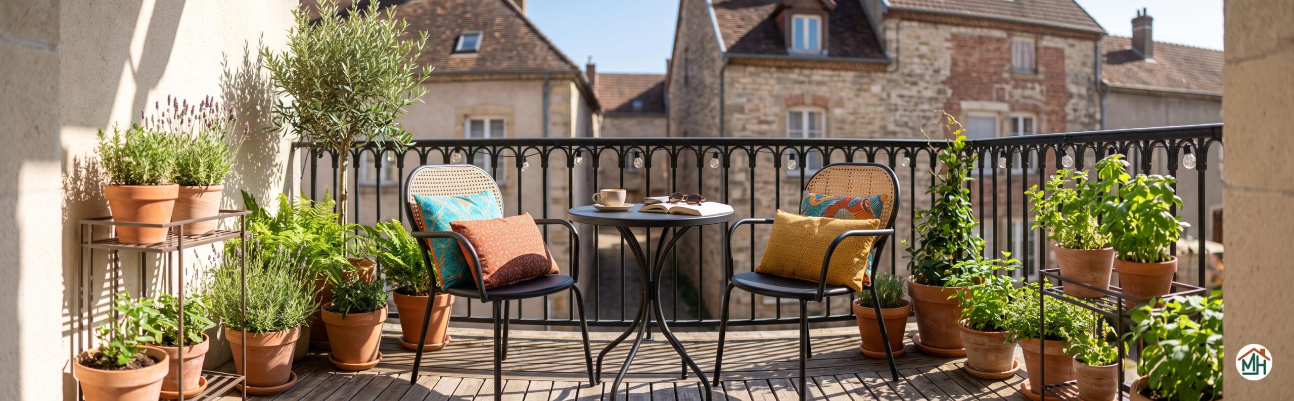 Salon jardin compact et design sur un petit balcon urbain
