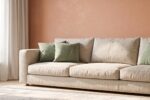 Salon moderne mur terracotta