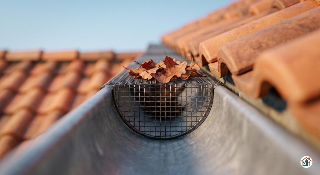 Installation d'une crapaudine pour protéger les gouttières des feuilles et débris