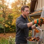 Nettoyer ses gouttières en toute sécurité avec l'équipement adapté avant les fortes pluies d'automne
