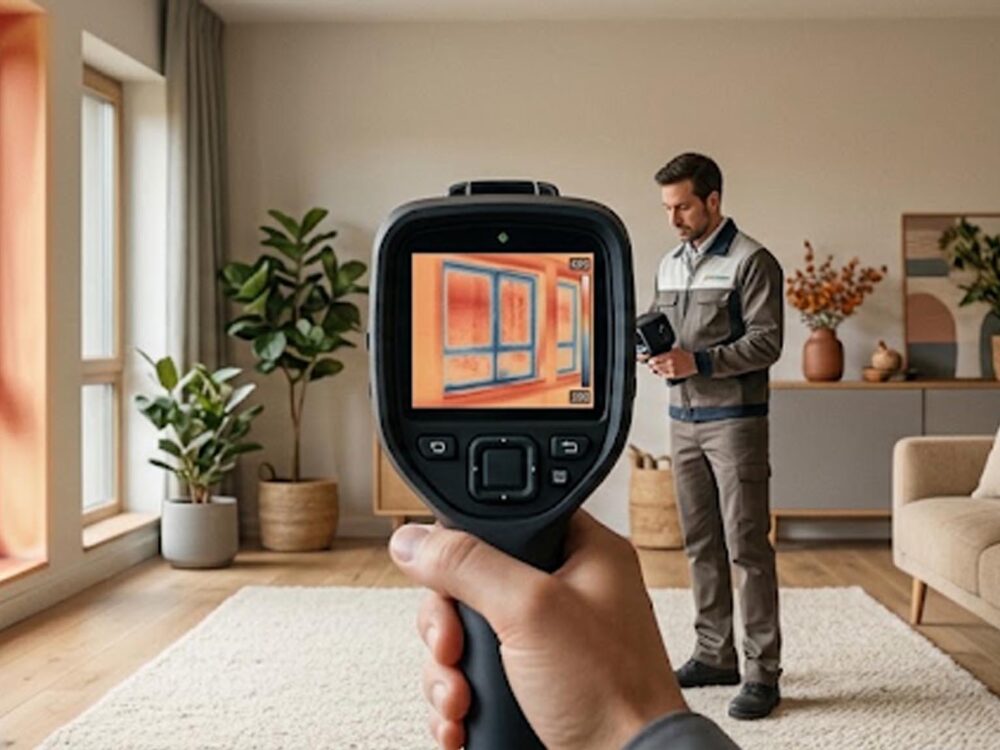 Audit énergétique d'une maison avec caméra thermique pour détecter les fuites d'isolation avant l'hiver