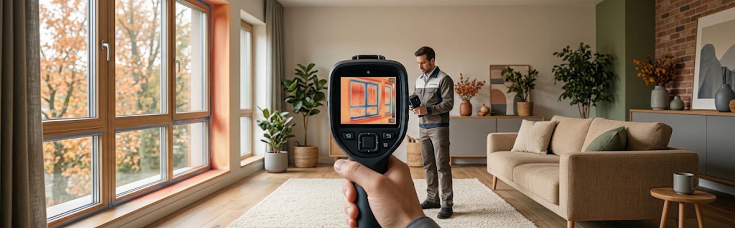 Audit énergétique d'une maison avec caméra thermique pour détecter les fuites d'isolation avant l'hiver