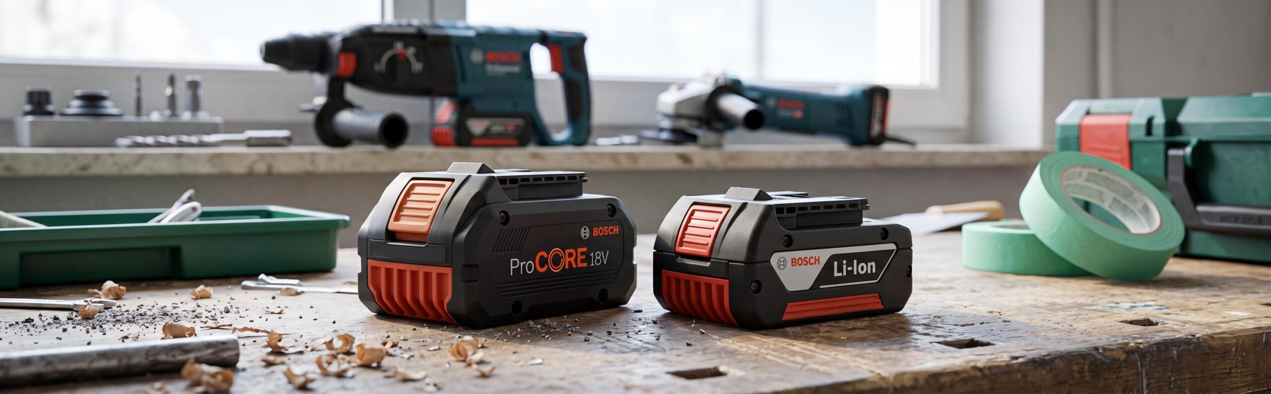 Comparatif batterie Bosch ProCore 18V et Li-Ion standard : autonomie, puissance et performance pour outils professionnels