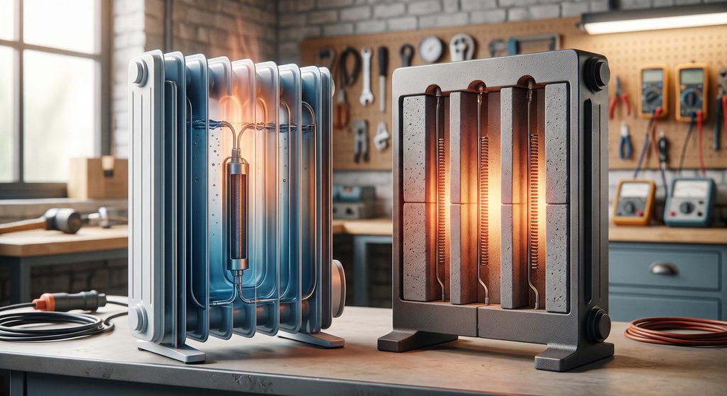 Comparatif visuel des systèmes de radiateur à inertie fluide et sèche