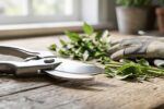 Sécateur propre et aiguisé après nettoyage, prêt pour le jardinage printanier