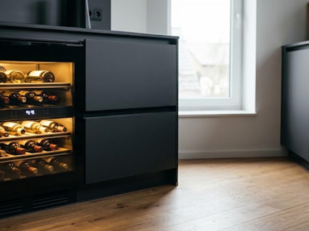 Choisir sa cave à vin encastrable dans une cuisine moderne de style contemporain