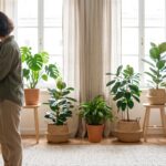 plante depolluante interieur verte dans un salon lumineux et chaleureux
