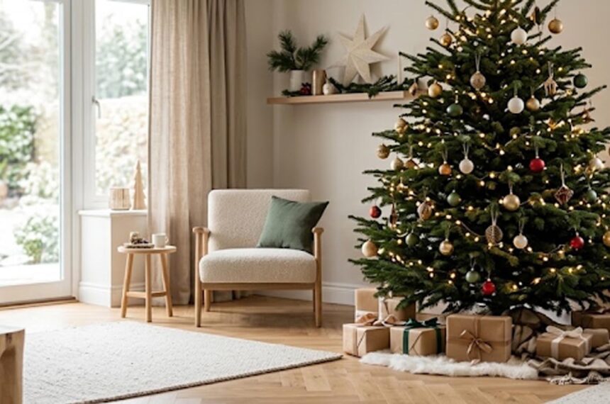 Comparatif entre un sapin nordmann ou epicea dans un salon lumineux